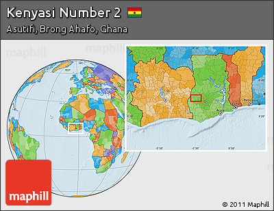 Political Location Map of Kenyasi Number 2