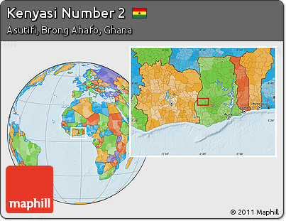 Political Location Map of Kenyasi Number 2