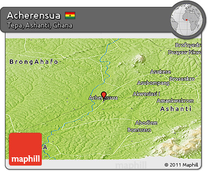 Physical Panoramic Map of Acherensua
