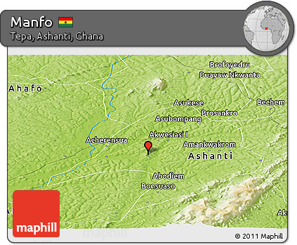 Physical Panoramic Map of Manfo