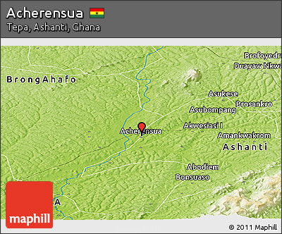 Physical Panoramic Map of Acherensua