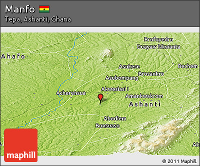 Physical Panoramic Map of Manfo