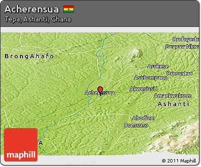 Physical Panoramic Map of Acherensua