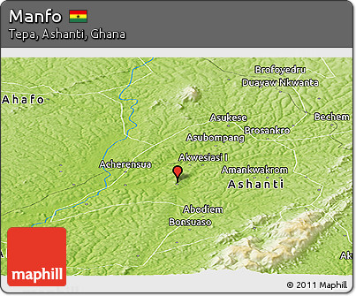 Physical Panoramic Map of Manfo