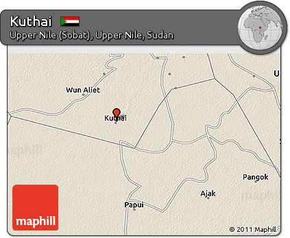Shaded Relief 3D Map of Kuthai