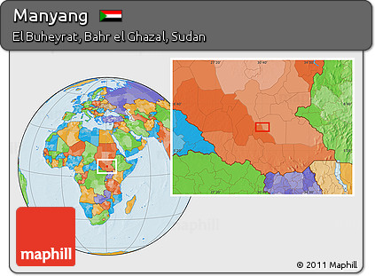 Political Location Map of Manyang