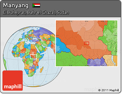 Political Location Map of Manyang