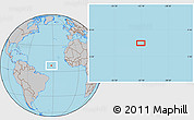 Gray Location Map of the area around 6° 59' 36" N, 32° 13' 30" W