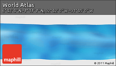 Physical Panoramic Map of the Area around 6° 59' 36" N, 32° 13' 30" W