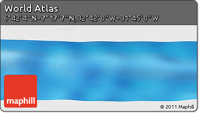 Physical Panoramic Map of the Area around 6° 59' 36" N, 32° 13' 30" W