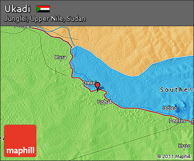 Political 3D Map of Ukadi