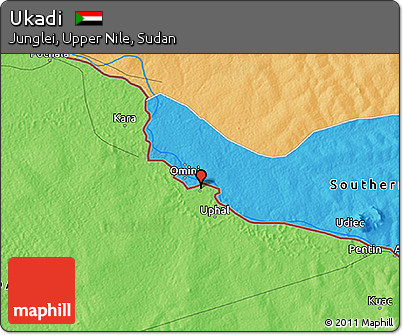 Political 3D Map of Ukadi