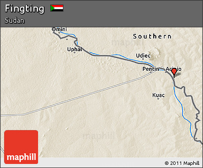 Shaded Relief 3D Map of Fingting