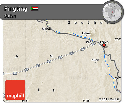 Shaded Relief Map of Fingting