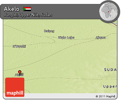 Physical Panoramic Map of Akelo