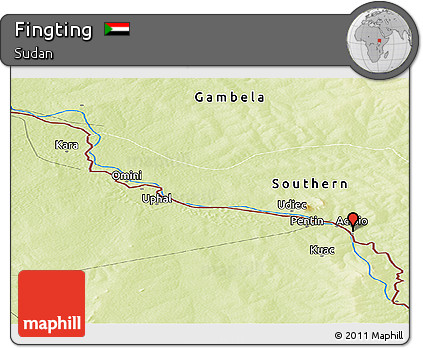 Physical Panoramic Map of Fingting