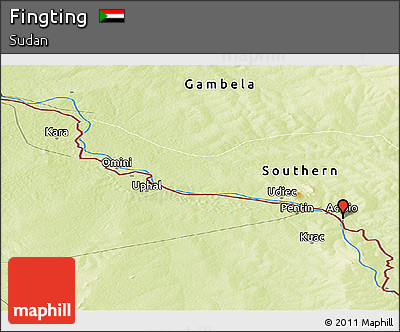 Physical Panoramic Map of Fingting