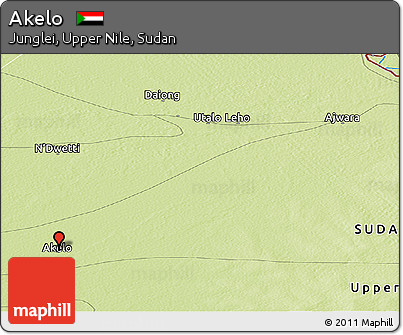 Physical Panoramic Map of Akelo