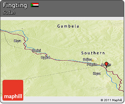 Physical Panoramic Map of Fingting
