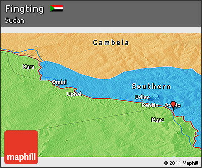 Political Panoramic Map of Fingting