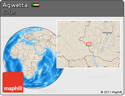 Shaded Relief Location Map of Agwetta