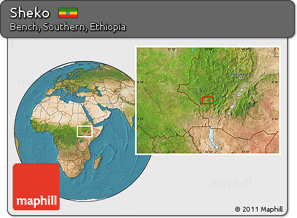 Satellite Location Map of Sheko
