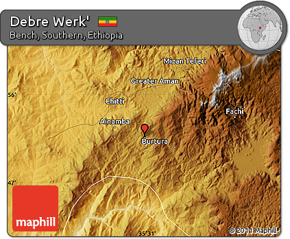 Physical Map of Debre Werk'