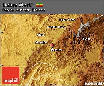 Physical Map of Debre Werk'