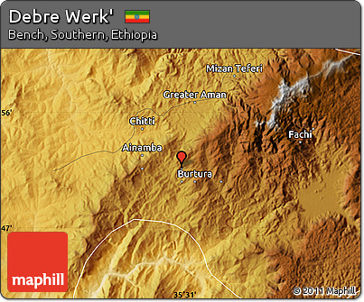 Physical Map of Debre Werk'