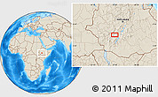 Shaded Relief Location Map of the area around 6° 59' 36" N, 37° 28' 30" E