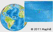 Physical Location Map of the area around 6° 59' 36" N, 37° 19' 30" W