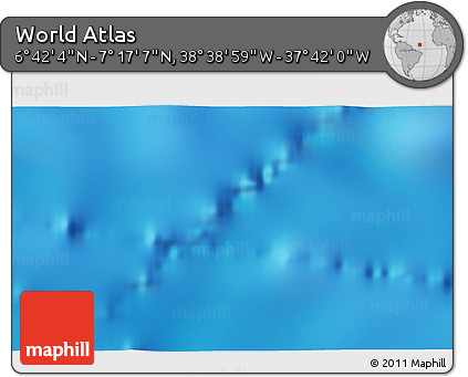 Physical 3D Map of the Area around 6° 59' 36" N, 38° 10' 29" W