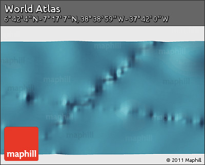 Satellite 3D Map of the Area around 6° 59' 36" N, 38° 10' 29" W
