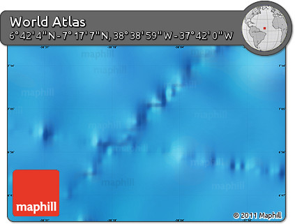 Physical Map of the Area around 6° 59' 36" N, 38° 10' 29" W