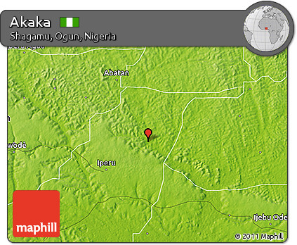 Physical 3D Map of Akaka