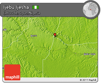 Physical 3D Map of Ijebu Ijesha