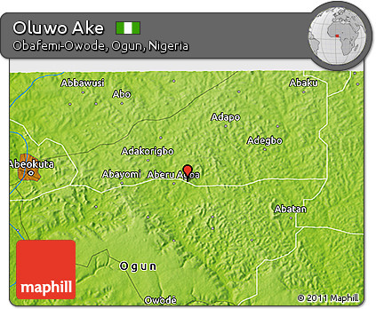 Physical 3D Map of Oluwo Ake