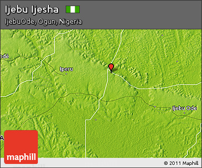 Physical 3D Map of Ijebu Ijesha