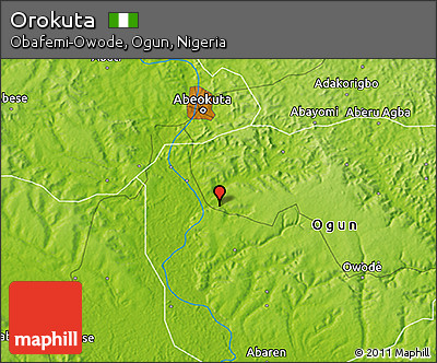Physical 3D Map of Orokuta