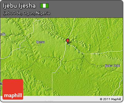 Physical 3D Map of Ijebu Ijesha