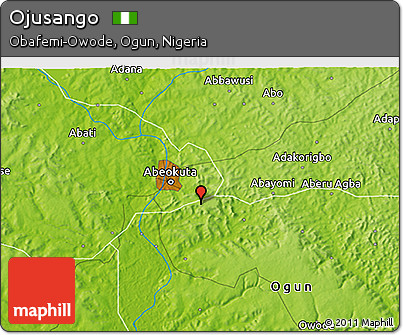 Physical 3D Map of Ojusango
