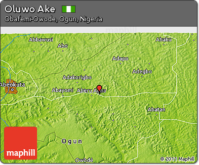 Physical 3D Map of Oluwo Ake