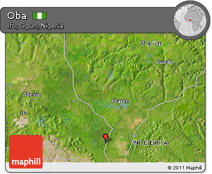 Satellite 3D Map of Oba