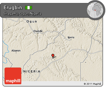 Shaded Relief 3D Map of Erugbin
