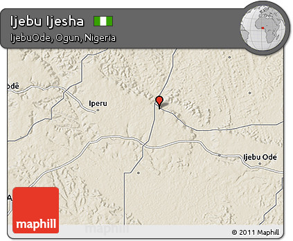 Shaded Relief 3D Map of Ijebu Ijesha