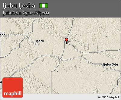 Shaded Relief 3D Map of Ijebu Ijesha