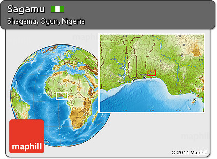 Physical Location Map of Sagamu