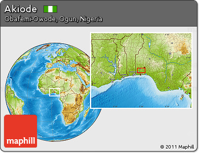 Physical Location Map of Akiode