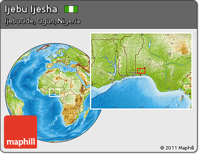 Physical Location Map of Ijebu Ijesha