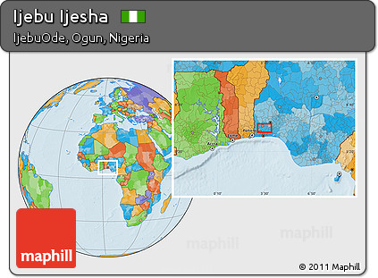 Political Location Map of Ijebu Ijesha